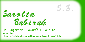 sarolta babirak business card